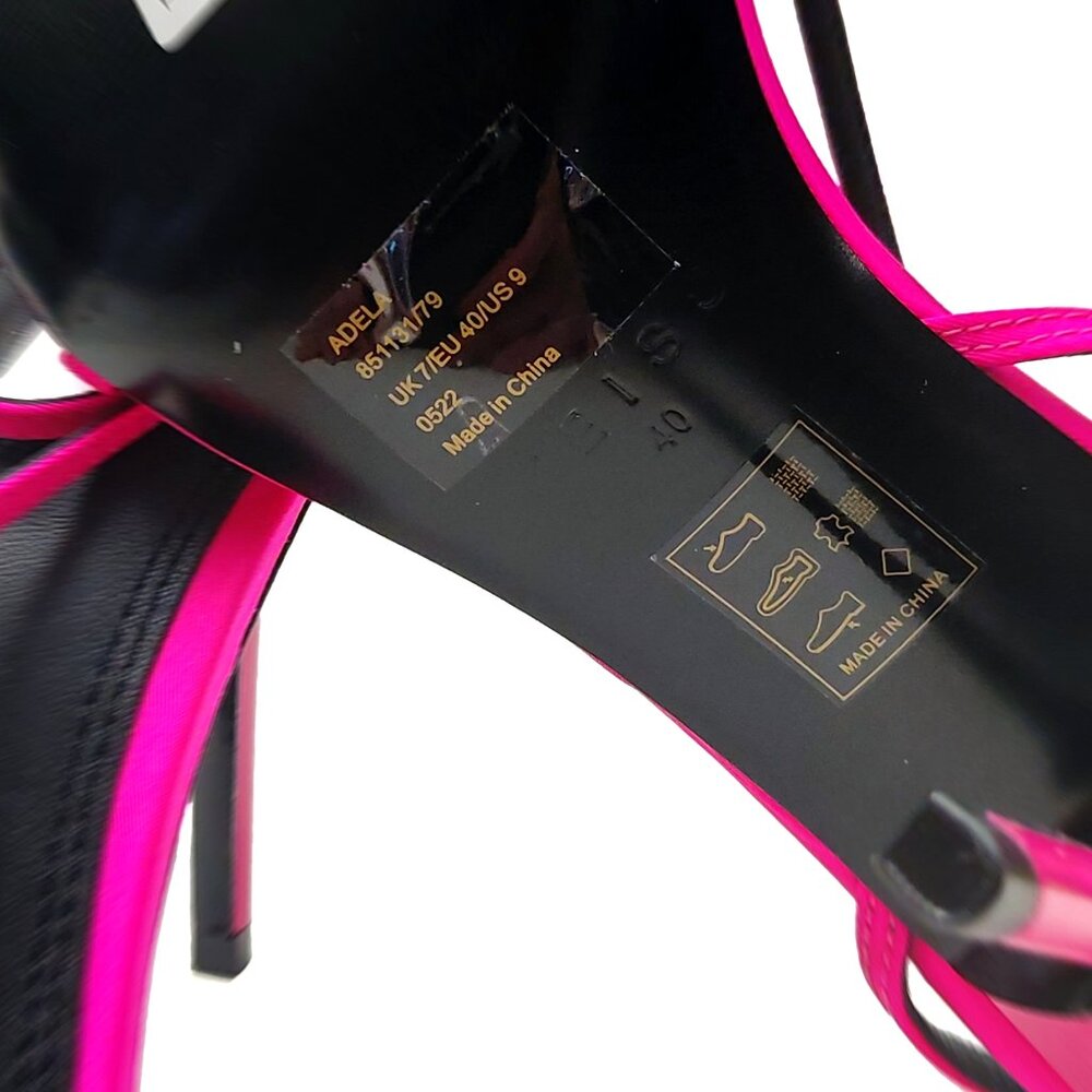 Reiss Adela Strappy Heels Sandals Satin Bright Pink Size EU 40 US 9 - Picture 7 of 9
